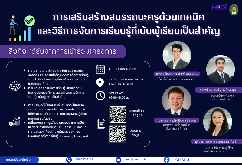 การเสริมสร้างสมรรถนะครูด้วยเทคนิคและวิธีการจัดการเรียนรู้ที่เน้นผู้เรียนเป็นสำคัญ